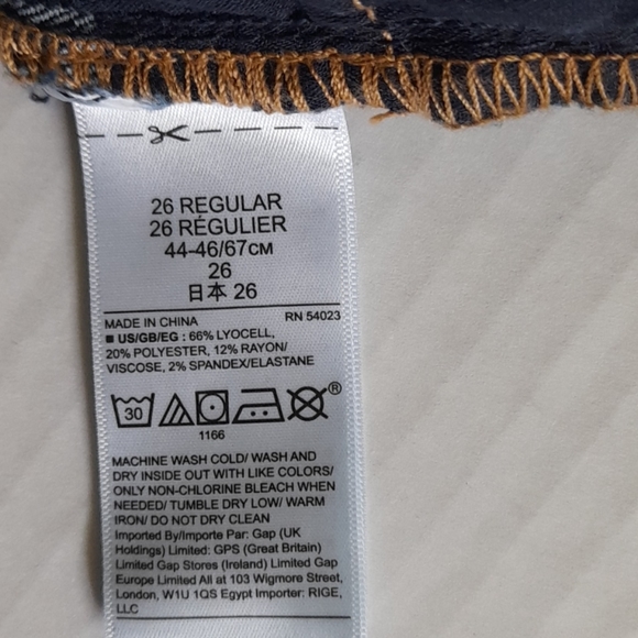 Gap 1969 High Rise Skinny Jeans Size 26R - Picture 5 of 5